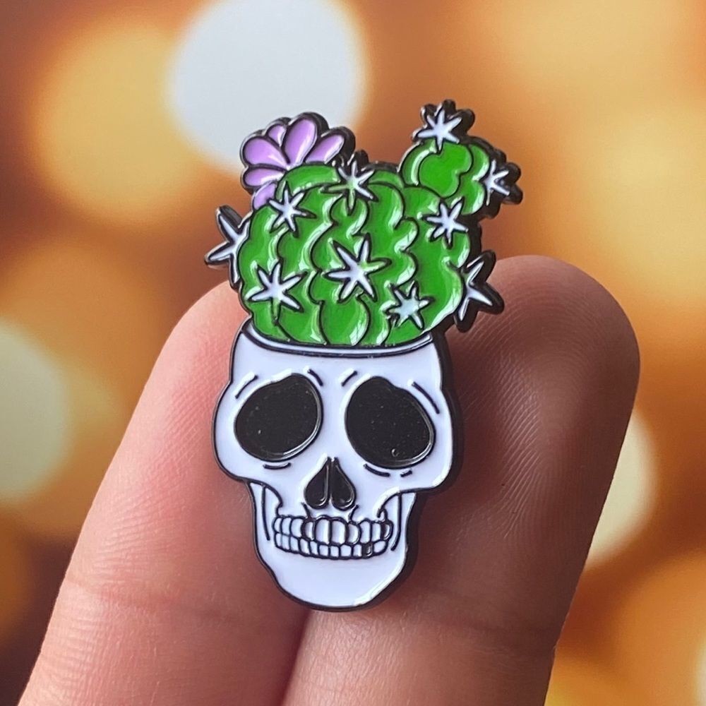 Succulent Calavera Enamel Pin/ Brooch Lapel